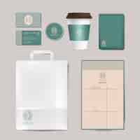 Free vector paper branding mockup vector set