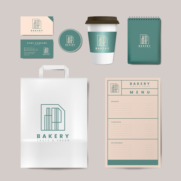 Free vector paper branding mockup vector set