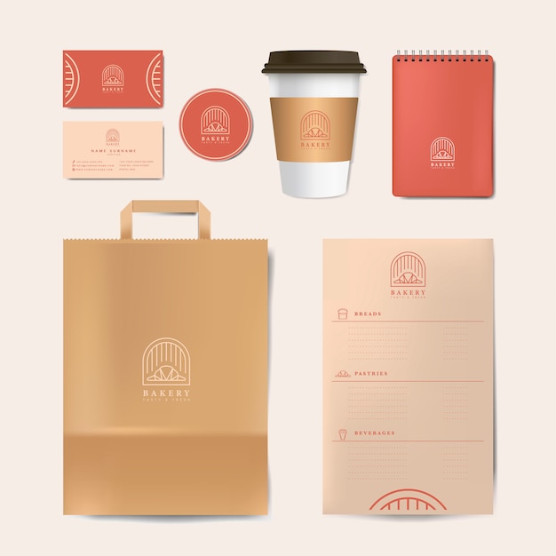 Paper branding mockup vector set