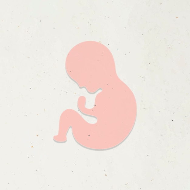 Free Vector paper craft pink fetus character