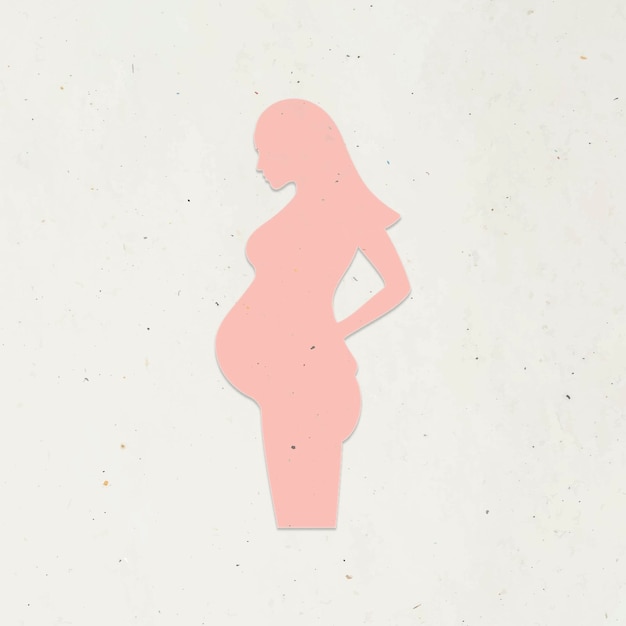 Free Vector paper craft pregnant woman character vector