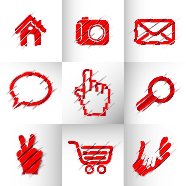 Paper Cut Icon Web Design Element