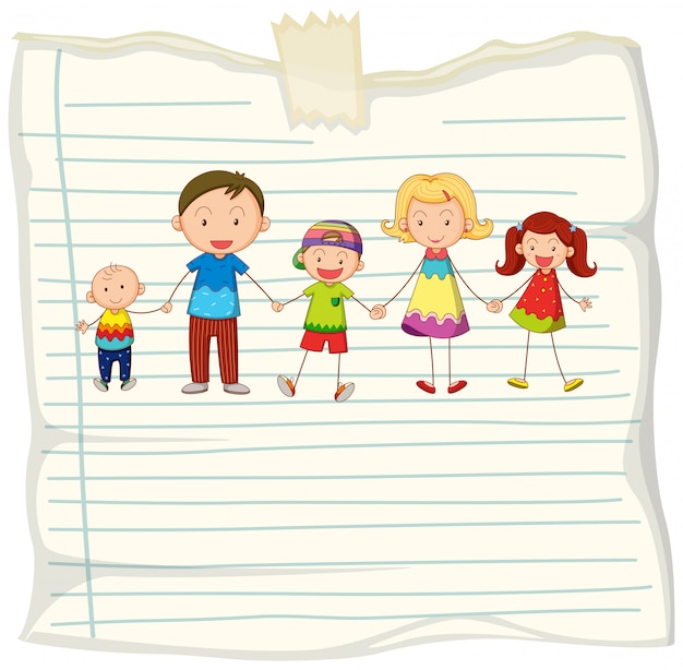 Free Vector paper design with family members holding hands