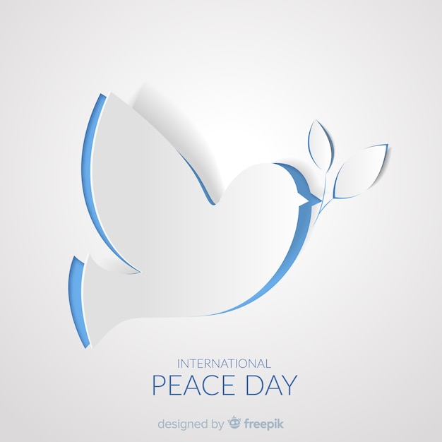 Paper peace day with dove