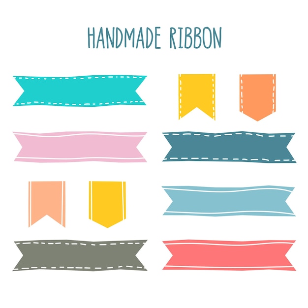 Paper scrapbook ribbon pattern design set