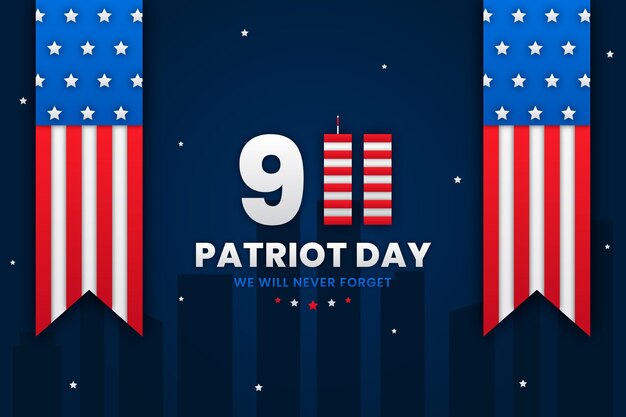 Paper style 9.11 patriot day background