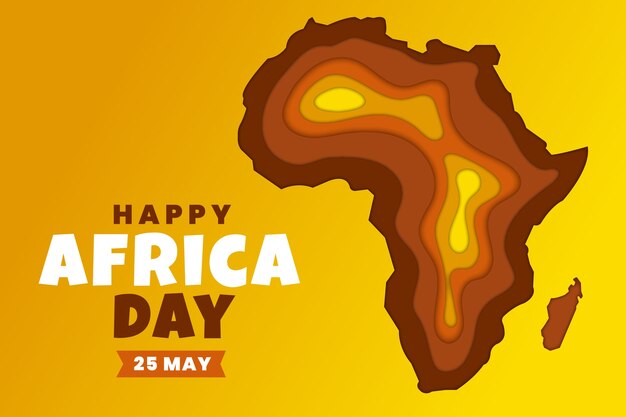 Paper style africa day background