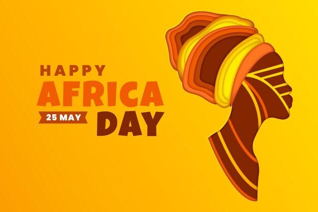 Paper style africa day background