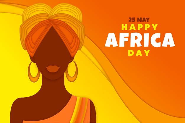 Paper style africa day background