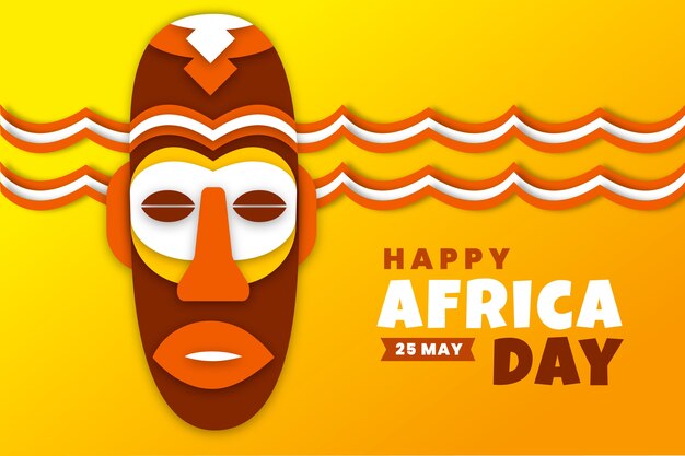 Paper style africa day background