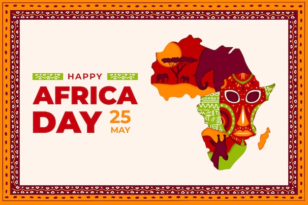 Paper style africa day background