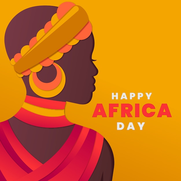 Paper style africa day illustration