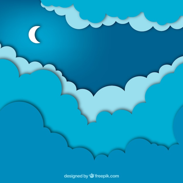 Paper style background with a night sky