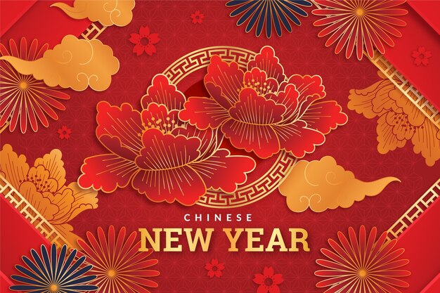 Paper style chinese new year background