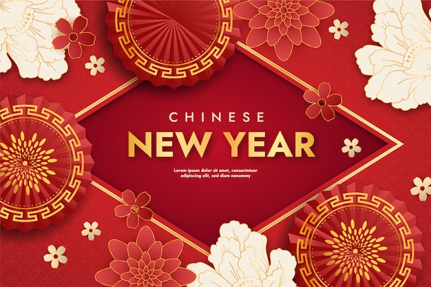 Paper style chinese new year background