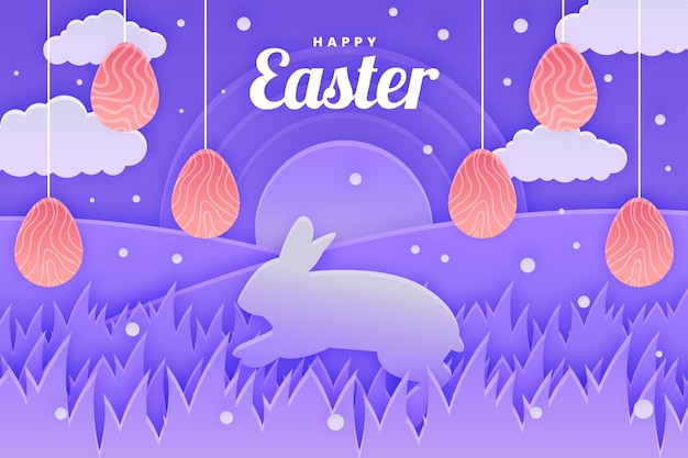 Free Vector paper style easter background