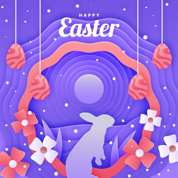 Free Vector paper style easter illustration