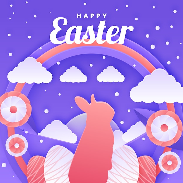 Free Vector paper style easter illustration