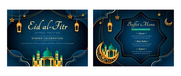 Paper style eid al-fitr brochure template