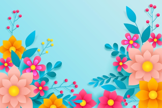 Paper style floral background