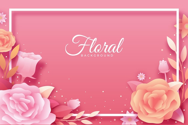 Paper style floral background