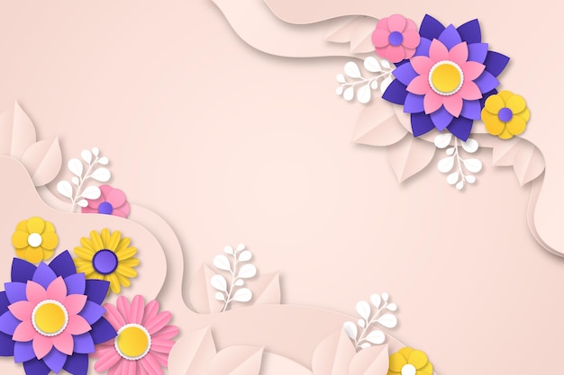 Paper style floral background