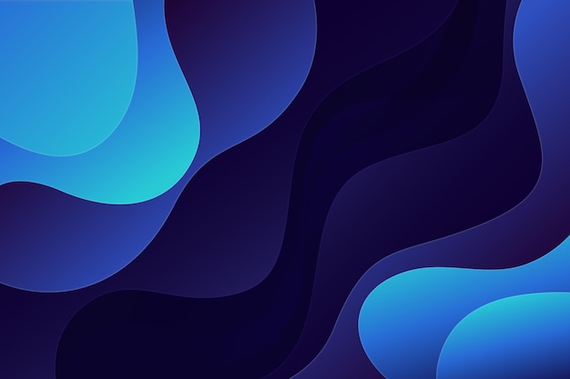 Free Vector paper style gradient blue wavy background