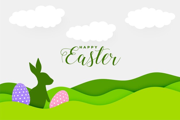 Paper style happy easter day card