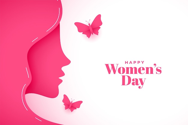 Paper style happy women's day greeting background