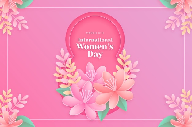 Paper style international women's day background