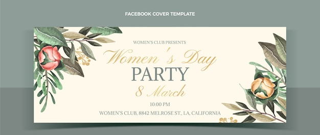 Paper style international women's day social media cover template