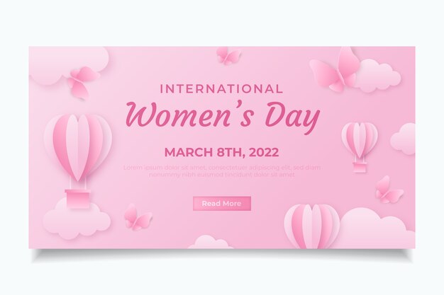 Paper style international women's day social media post template