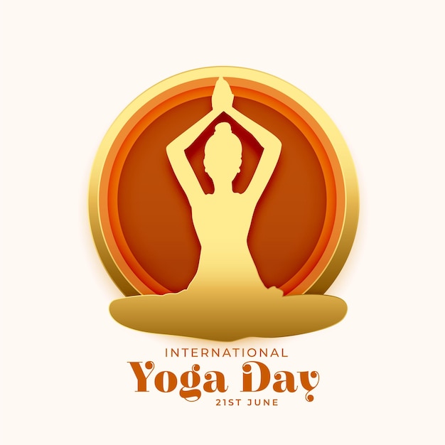 Paper style international yoga day background for a healthy lifestyle