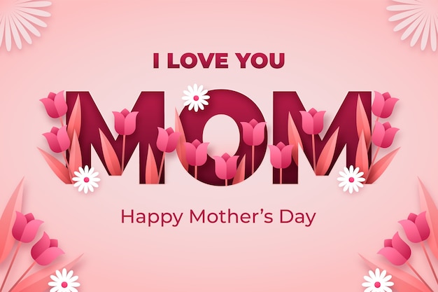 Paper style mother's day background