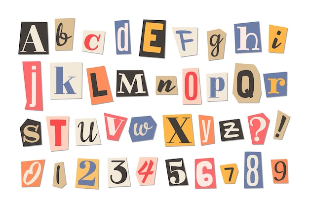 Paper style ransom note letter pack