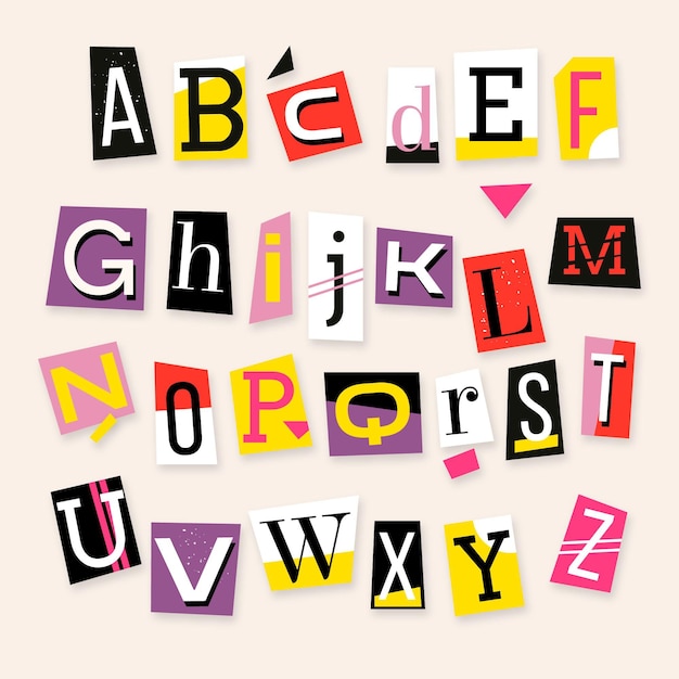 Paper style ransom note letter set