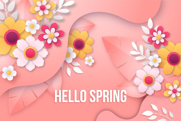 Free Vector paper style spring background