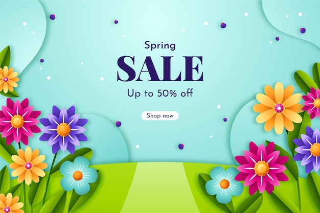 Paper style spring sale background