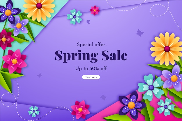 Paper style spring sale background