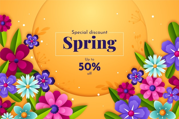 Paper style spring sale background