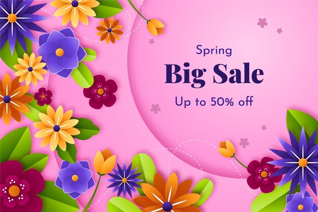 Paper style spring sale background