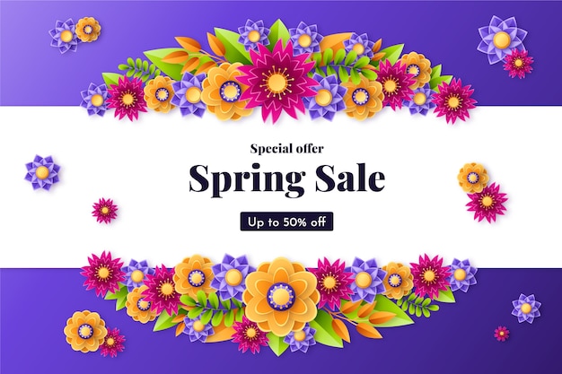 Paper style spring sale background