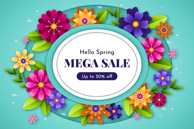 Paper style spring sale background