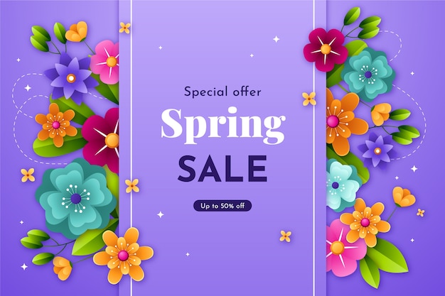 Paper style spring sale background