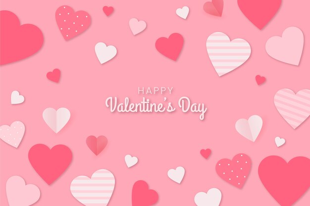 Paper style valentine's day background