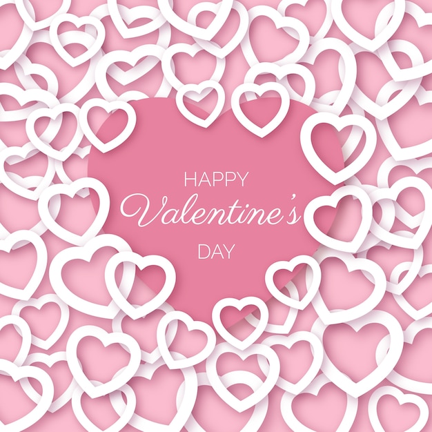 Paper style valentine's day background