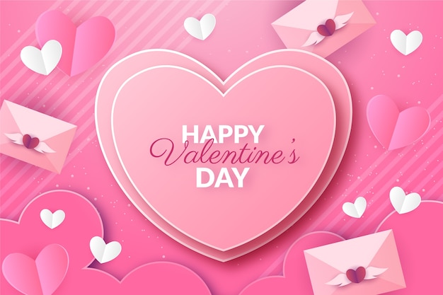 Paper style valentine's day background