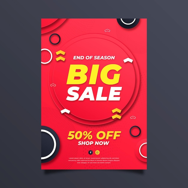 Free Vector paper style vertical sale poster template