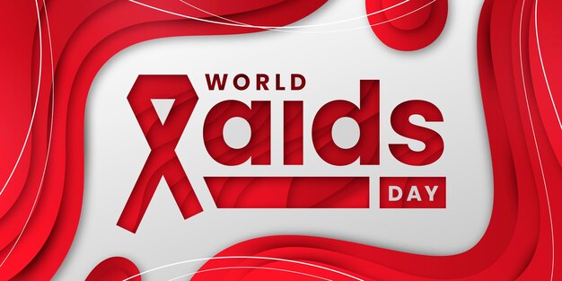 Paper style world aids day background