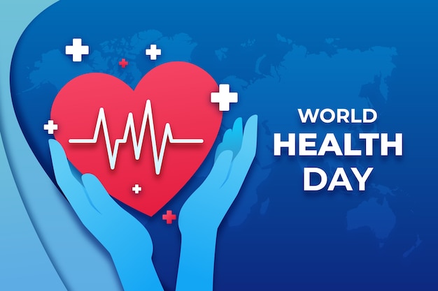 Paper style world health day background